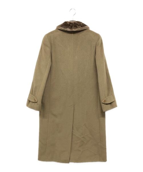 MaxMara（マックスマーラ）MaxMara (マックスマーラ) ラクーンファー付ロングコート ブラウン サイズ:42の古着・服飾アイテム