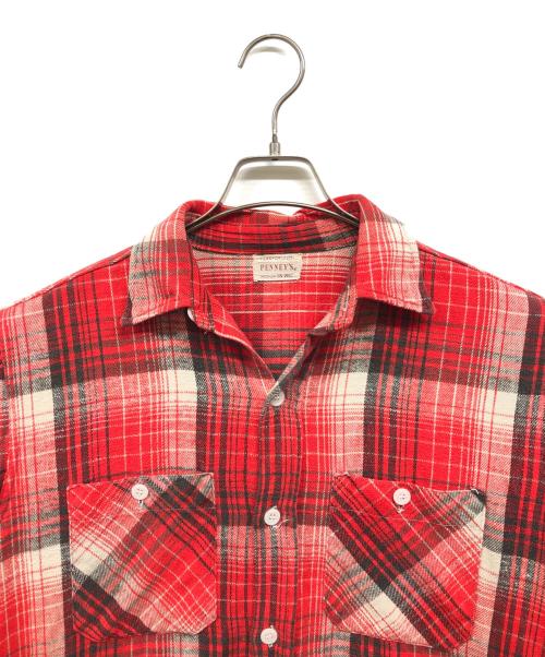 PENNEYS（ペニーズ）PENNEYS (ペニーズ) フランネルシャツ レッド サイズ:Mの古着・服飾アイテム