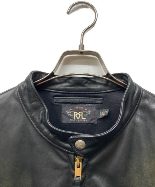 RRL（ダブルアールエル）RRL (ダブルアールエル) CAFE RACER MILLER LEATHER JACKET ブラック サイズ:XLの古着・服飾アイテム