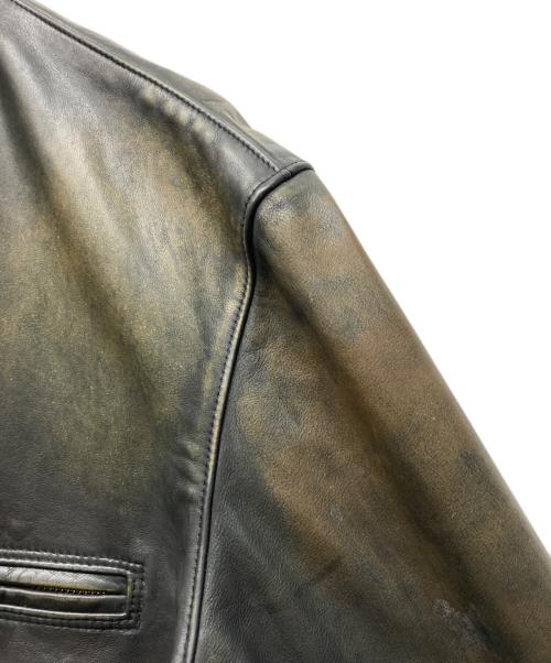 RRL（ダブルアールエル）RRL (ダブルアールエル) CAFE RACER MILLER LEATHER JACKET ブラック サイズ:XLの古着・服飾アイテム