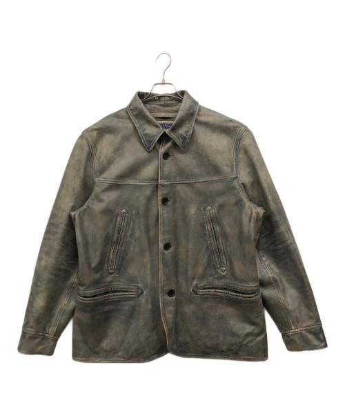 RRL（ダブルアールエル）RRL (ダブルアールエル) INDIGO LEATHER CAR COAT インディゴ サイズ:XLの古着・服飾アイテム