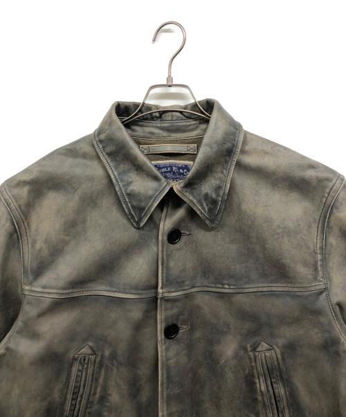 RRL（ダブルアールエル）RRL (ダブルアールエル) INDIGO LEATHER CAR COAT インディゴ サイズ:XLの古着・服飾アイテム