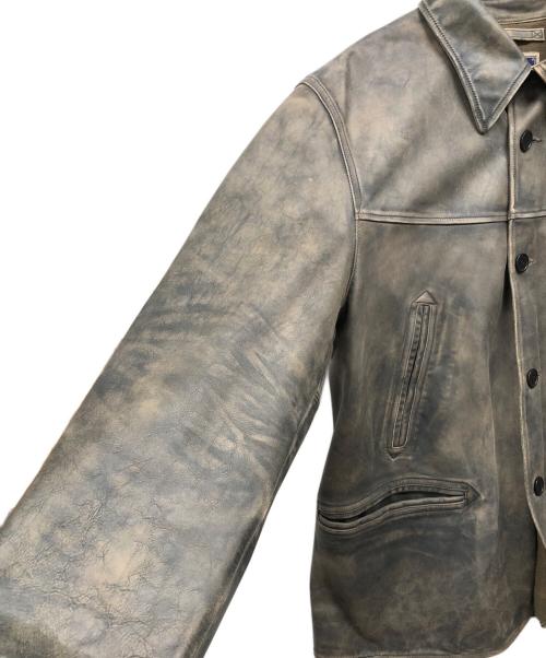 RRL（ダブルアールエル）RRL (ダブルアールエル) INDIGO LEATHER CAR COAT インディゴ サイズ:XLの古着・服飾アイテム