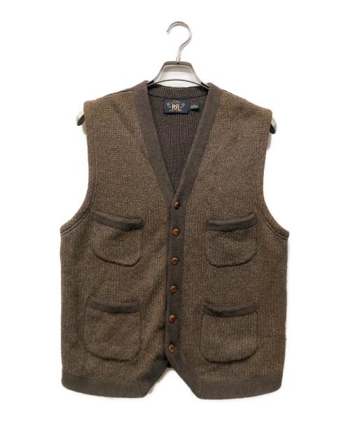 RRL（ダブルアールエル）RRL (ダブルアールエル) ニットベスト ブラウン サイズ:Lの古着・服飾アイテム