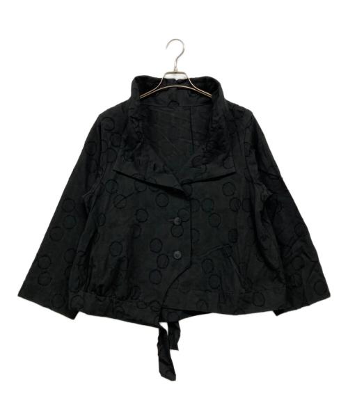慈雨（ジウ）慈雨 (ジウ) 水玉ジャケット ブラック サイズ:40の古着・服飾アイテム