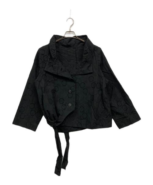 慈雨（ジウ）慈雨 (ジウ) 水玉ジャケット ブラック サイズ:40の古着・服飾アイテム