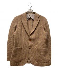 Harris Tweed×global tailoring（ハリスツイード×グローバル テーラリング）の古着「ツイードテーラードジャケット」｜ベージュ