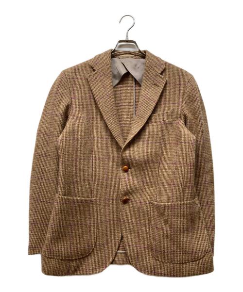 Harris Tweed（ハリスツイード）Harris Tweed (ハリスツイード) global TAILORING (グローバル テーラリング) ツイードテーラードジャケット ベージュ サイズ:Sの古着・服飾アイテム