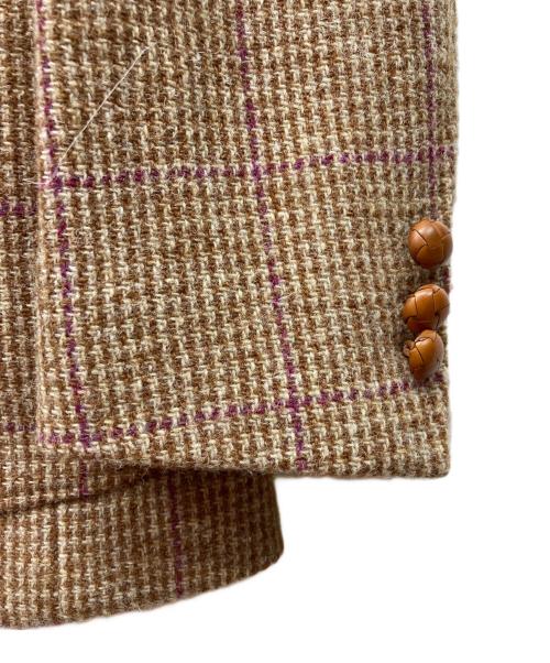 Harris Tweed（ハリスツイード）Harris Tweed (ハリスツイード) global TAILORING (グローバル テーラリング) ツイードテーラードジャケット ベージュ サイズ:Sの古着・服飾アイテム