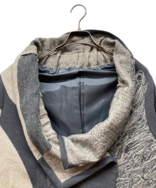 慈雨（ジウ）慈雨 (ジウ) デザインウールコート グレー サイズ:40の古着・服飾アイテム