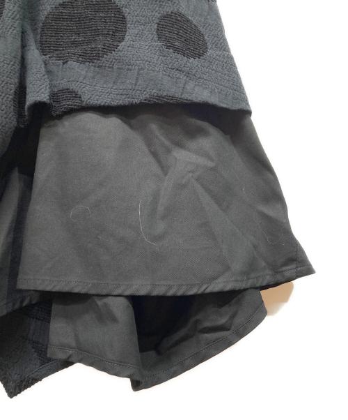 芽風（メフウ）芽風 (メフウ) 水玉切替スカート ブラック サイズ:40の古着・服飾アイテム