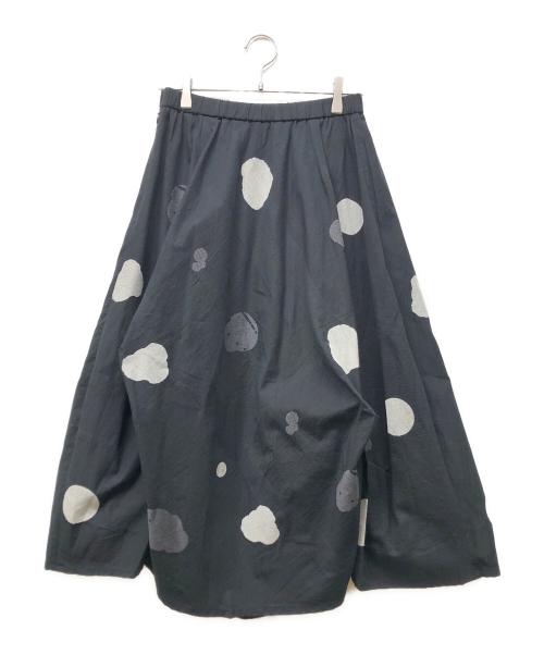 慈雨（ジウ）慈雨 (ジウ) 水玉スカート ブラック サイズ:40の古着・服飾アイテム