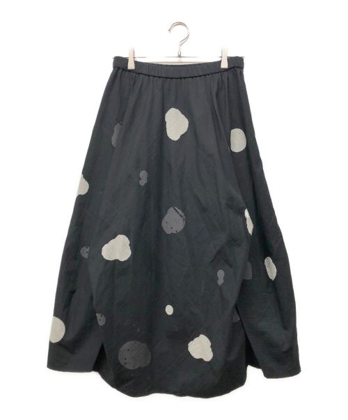 慈雨（ジウ）慈雨 (ジウ) 水玉スカート ブラック サイズ:40の古着・服飾アイテム