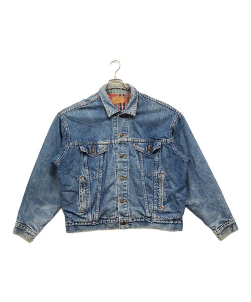 LEVI'S（リーバイス）LEVI'S (リーバイス) タータン チェック ライナー デニム ブランケット ブルー サイズ:Lの古着・服飾アイテム