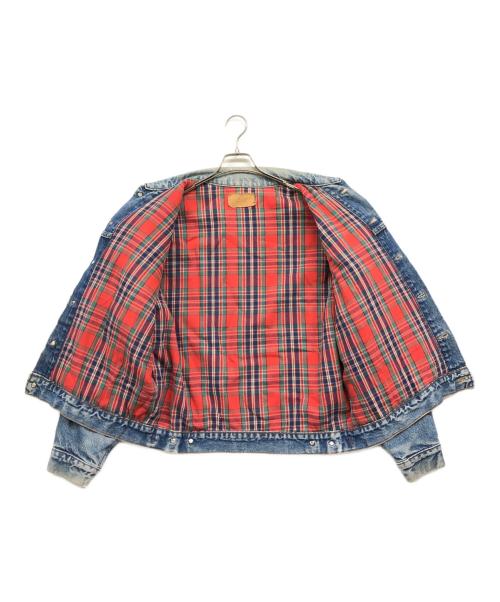 LEVI'S（リーバイス）LEVI'S (リーバイス) タータン チェック ライナー デニム ブランケット ブルー サイズ:Lの古着・服飾アイテム