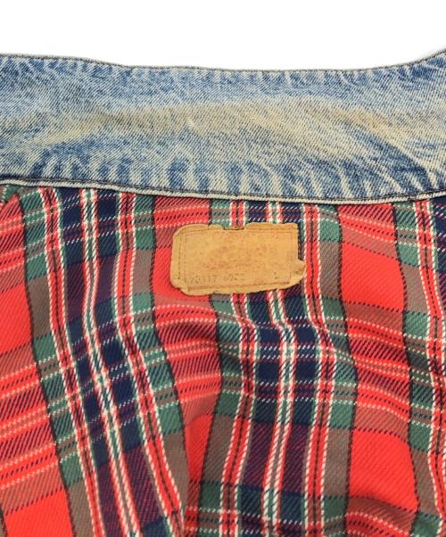 LEVI'S（リーバイス）LEVI'S (リーバイス) タータン チェック ライナー デニム ブランケット ブルー サイズ:Lの古着・服飾アイテム