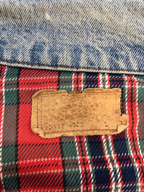 LEVI'S（リーバイス）LEVI'S (リーバイス) タータン チェック ライナー デニム ブランケット ブルー サイズ:Lの古着・服飾アイテム