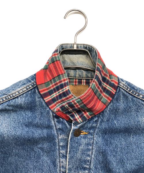 LEVI'S（リーバイス）LEVI'S (リーバイス) タータン チェック ライナー デニム ブランケット ブルー サイズ:Lの古着・服飾アイテム