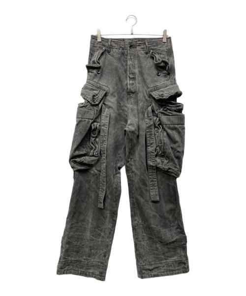 JULIUS（ユリウス）JULIUS (ユリウス) ガーメントダイガスマスクカーゴパンツ グレー サイズ:1の古着・服飾アイテム