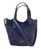 COACHコーチ）の古着「スエード2WAYショルダーバッグ」｜ネイビー