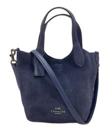 COACH（コーチ）の古着「スエード2WAYショルダーバッグ」｜ネイビー
