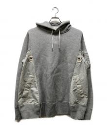 sacai（サカイ）の古着「MA-1 Hoodie Sponge Sweat」｜グレー
