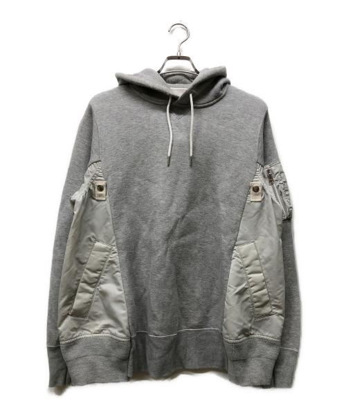 sacai（サカイ）sacai (サカイ) MA-1 Hoodie Sponge Sweat グレー サイズ:２の古着・服飾アイテム