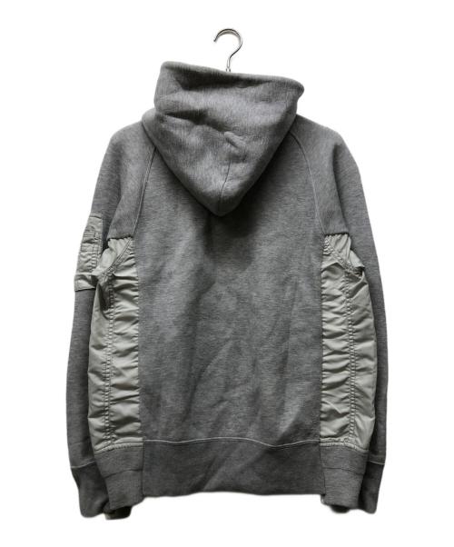 sacai（サカイ）sacai (サカイ) MA-1 Hoodie Sponge Sweat グレー サイズ:２の古着・服飾アイテム