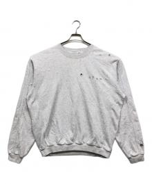 BAL×RUSSELL ATHLETIC（バル×ラッセルアスレチック）の古着「ダメージ加工スウェット」｜グレー