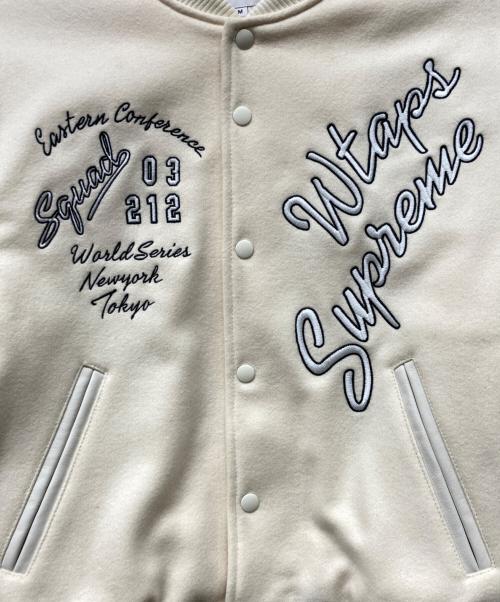 WTAPS（ダブルタップス）WTAPS (ダブルタップス) Supreme (シュプリーム) Varsity Jacket ホワイト サイズ:Mの古着・服飾アイテム