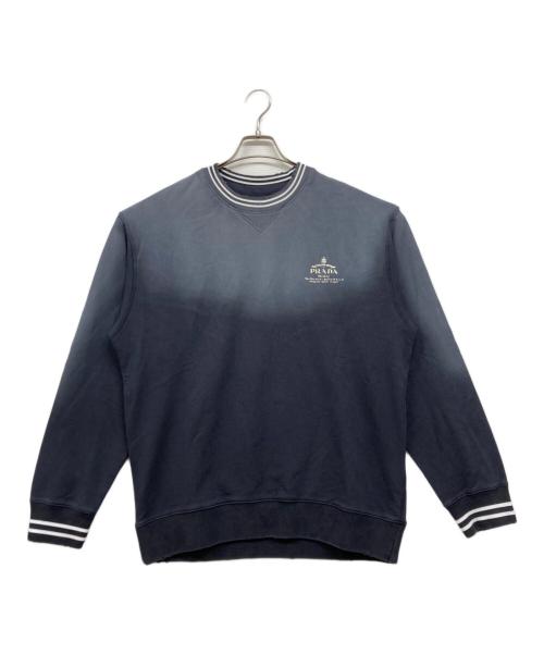 PRADA（プラダ）PRADA (プラダ) フェード加工ロゴスウェット ネイビー サイズ:Lの古着・服飾アイテム