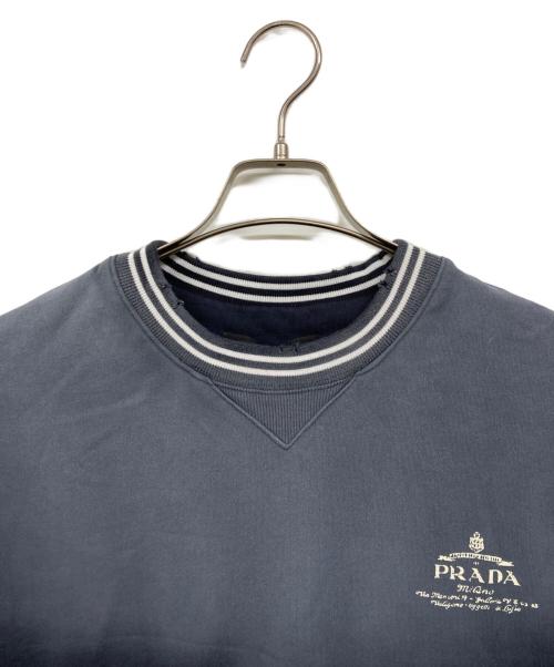 PRADA（プラダ）PRADA (プラダ) フェード加工ロゴスウェット ネイビー サイズ:Lの古着・服飾アイテム