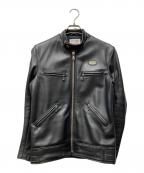 Lewis Leathers×Hysteric Glamourルイスレザース×ヒステリックグラマー）の古着「シングルライダースジャケット」｜ブラック