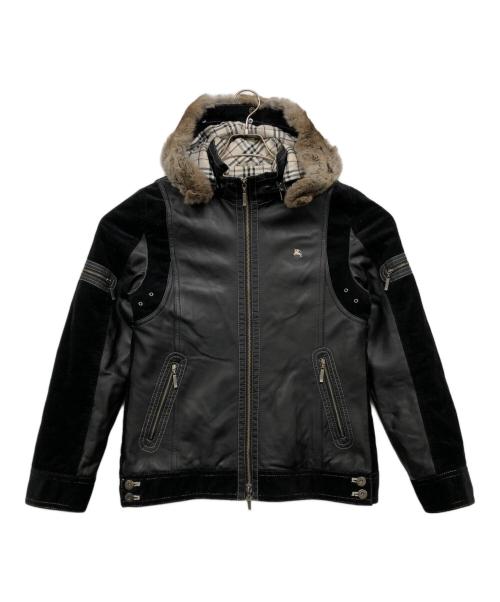 BURBERRY BLACK LABEL（バーバリーブラックレーベル）BURBERRY BLACK LABEL (バーバリーブラックレーベル) レザージャケット ブラック サイズ:Mの古着・服飾アイテム