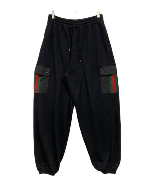 GUCCI（グッチ）GUCCI (グッチ) シェリーラインスウェットカーゴパンツ ブラック サイズ:Mの古着・服飾アイテム