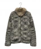 BURBERRY BLACK LABELバーバリーブラックレーベル）の古着「ラビットファーニットジャケット」｜グレー