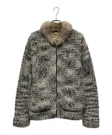 BURBERRY BLACK LABEL（バーバリーブラックレーベル）の古着「ラビットファーニットジャケット」｜グレー