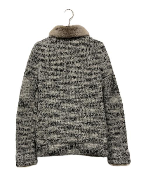 BURBERRY BLACK LABEL（バーバリーブラックレーベル）BURBERRY BLACK LABEL (バーバリーブラックレーベル) ラビットファーニットジャケット グレー サイズ:1の古着・服飾アイテム