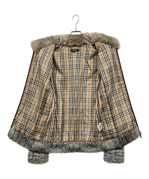 BURBERRY BLACK LABEL（バーバリーブラックレーベル）BURBERRY BLACK LABEL (バーバリーブラックレーベル) ラビットファーニットジャケット グレー サイズ:1の古着・服飾アイテム