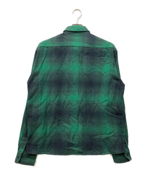 Schott（ショット）Schott (ショット) OMBRE CHECK CF LS SHIRT グリーン サイズ:Mの古着・服飾アイテム