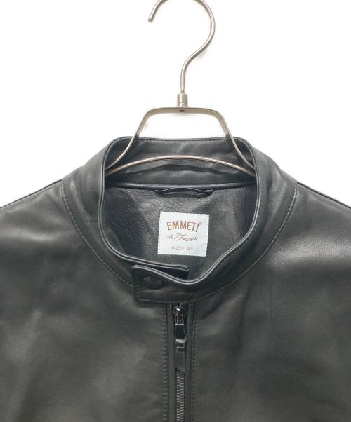EMMETI（エンメティ）EMMETI (エンメティ) ラムレザージャケット ブラック サイズ:48の古着・服飾アイテム