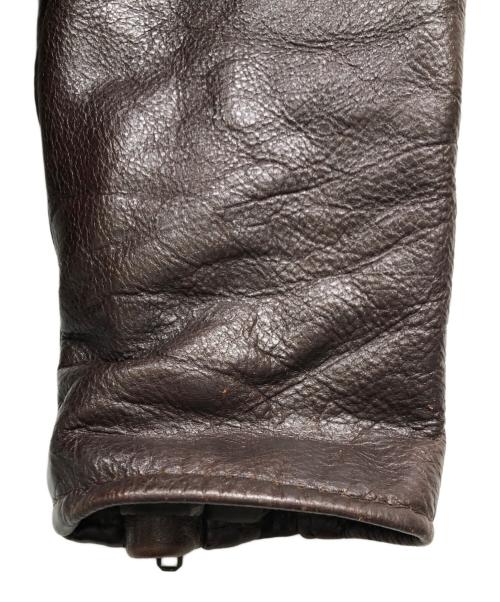 Schott（ショット）Schott (ショット) スタンドカラーシングルライダース ブラウン サイズ:38の古着・服飾アイテム