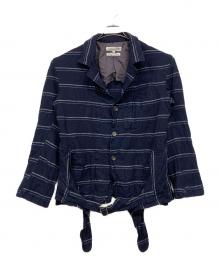 COMME des GARCONS SHIRT（コムデギャルソンシャツ）の古着「ボーダー縮絨ジャケット」｜ネイビー