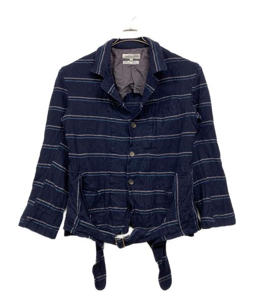 COMME des GARCONS SHIRT（コムデギャルソンシャツ）COMME des GARCONS SHIRT (コムデギャルソンシャツ) ボーダー縮絨ジャケット ネイビー サイズ:Sの古着・服飾アイテム