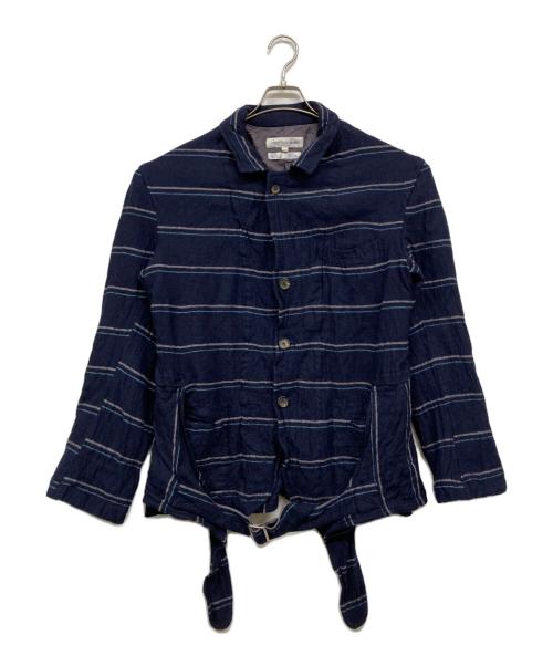 COMME des GARCONS SHIRT（コムデギャルソンシャツ）COMME des GARCONS SHIRT (コムデギャルソンシャツ) ボーダー縮絨ジャケット ネイビー サイズ:Sの古着・服飾アイテム