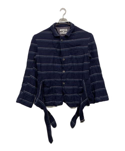 COMME des GARCONS SHIRT（コムデギャルソンシャツ）COMME des GARCONS SHIRT (コムデギャルソンシャツ) ボーダー縮絨ジャケット ネイビー サイズ:Sの古着・服飾アイテム