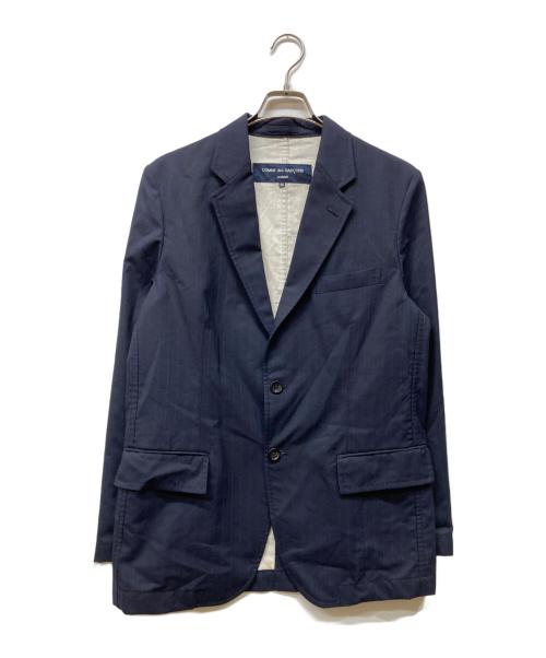 COMME des GARCONS HOMME（コムデギャルソン オム）COMME des GARCONS HOMME (コムデギャルソン オム) ストライプテーラードジャケット ネイビー サイズ:SSの古着・服飾アイテム