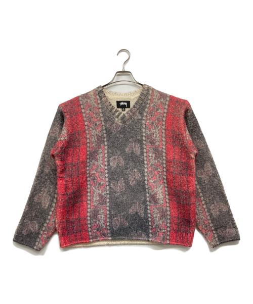 stussy（ステューシー）stussy (ステューシー) 厚手ニット レッド サイズ:Sの古着・服飾アイテム