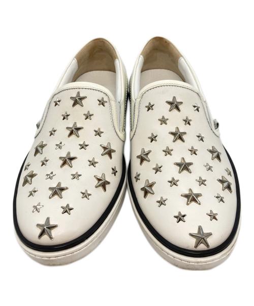 JIMMY CHOO（ジミーチュウ）JIMMY CHOO (ジミーチュウ) スタースタッズスリッポン ホワイト サイズ:40の古着・服飾アイテム