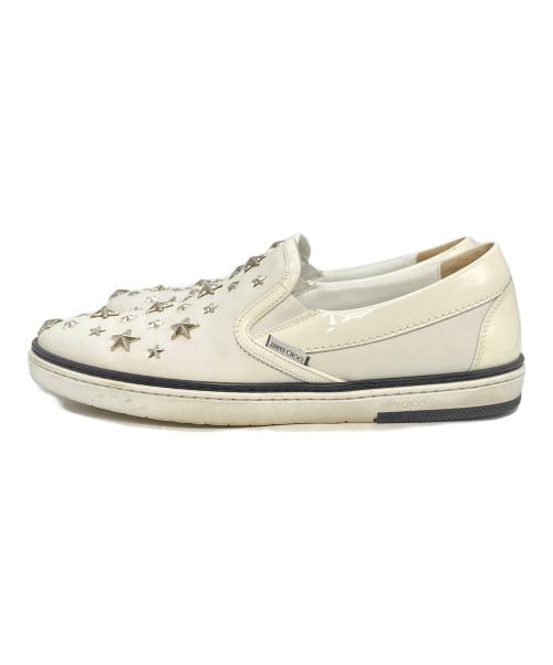 JIMMY CHOO（ジミーチュウ）JIMMY CHOO (ジミーチュウ) スタースタッズスリッポン ホワイト サイズ:40の古着・服飾アイテム